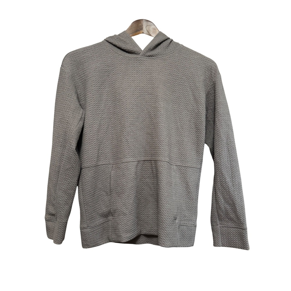 All in Motion Textured Hoodie Girls L 10/12 Brown Excellent Waffle Knit Pullover